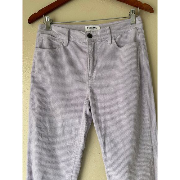 Frame Denim Lilac Corduroy Le High Straight Pants Size 27 - Picture 3 of 10